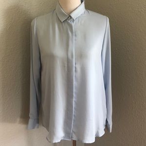 Button up light blue blouse